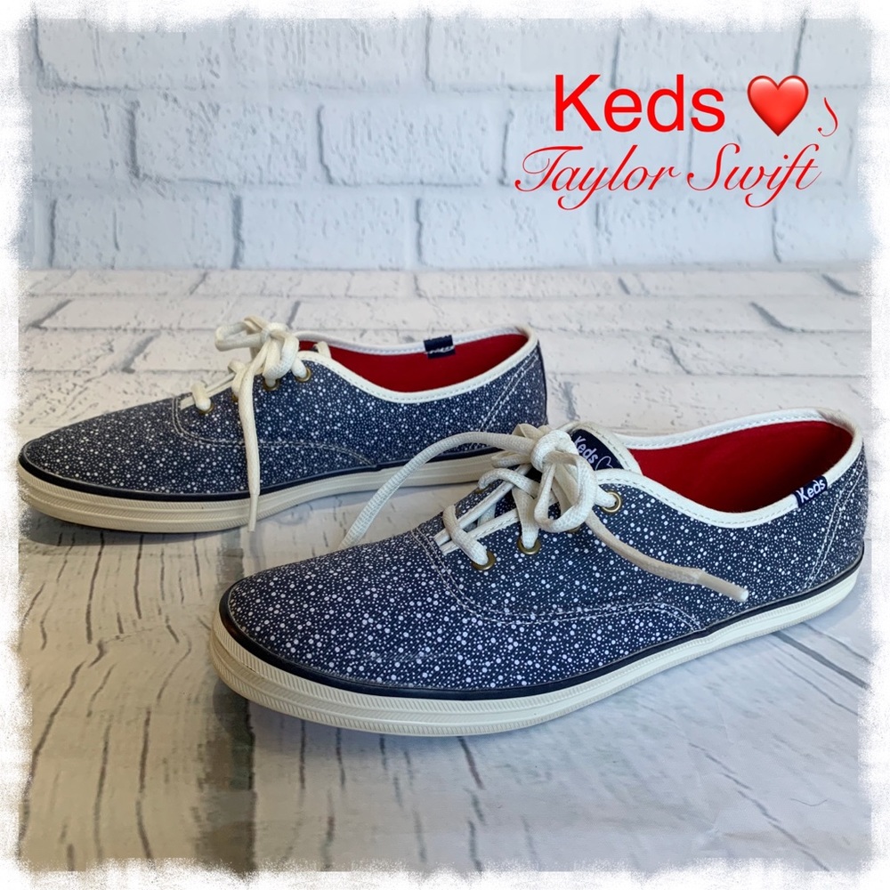 Keds Taylor Swift Navy White Speckled Canvas Sneakers